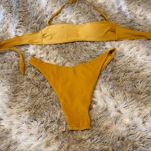 COPY - NEVER WORN! Mermaid swimwear gold tone bik…